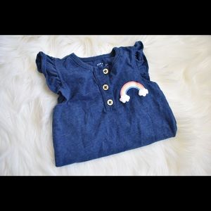 Cat & Jack Rainbow Onesie with Flutter Sleeves